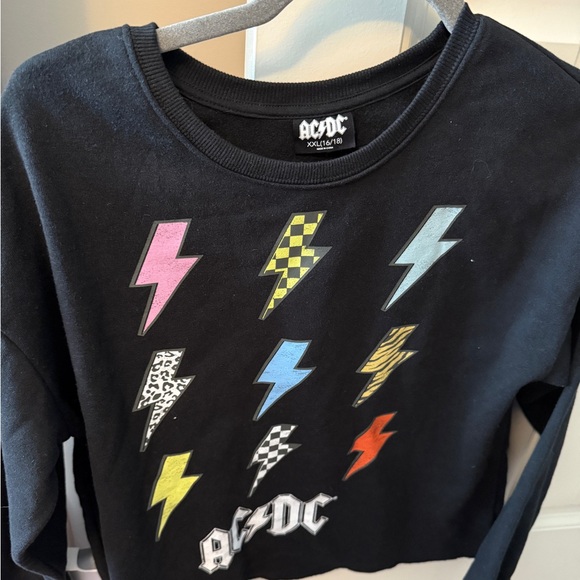 AC/DC Black Tee with Colorful Lightning Bolts - Picture 3 of 4